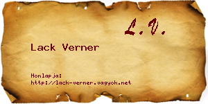 Lack Verner névjegykártya